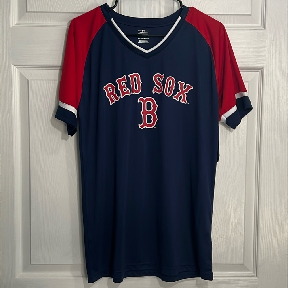 MLB Boston Red Sox Boys V Neck /short Sleeve Sz XXL 18.  NWT